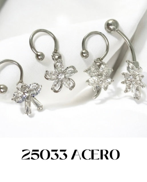 Piercing herradura dije piedra fina
